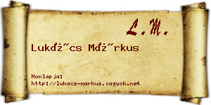 Lukács Márkus névjegykártya