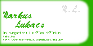 markus lukacs business card